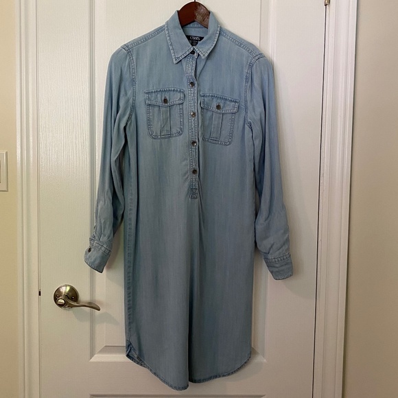 CHAPS Long Sleeved Denim Dress - Picture 7 of 9